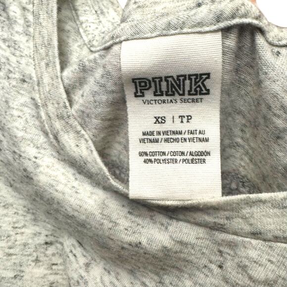 149. VS PINK Tank Sequins Heather Light Gray Oversized XS - Picture 3 of 4
